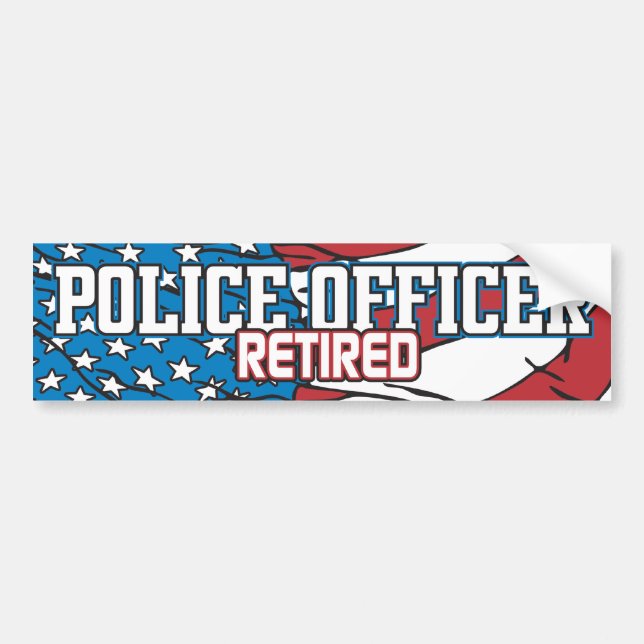 Police Officer Retired Bumper Sticker (Front)