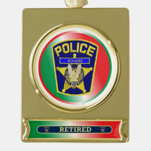 Police Officer Retired Custom Christmas Ornament