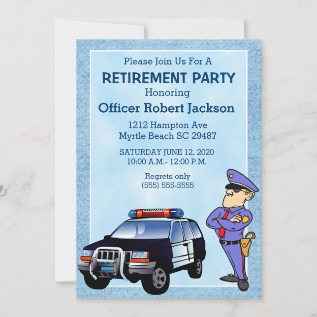 Police Officer Retirement Invitation (Front)