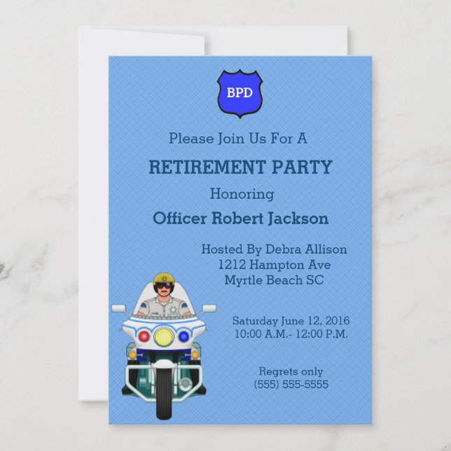 Police Officer Retirement Invitation (Front)