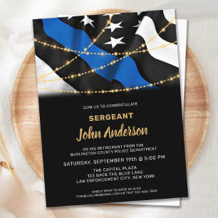 Police Officer Retirement Law Enforcement Party Invitation Postcard