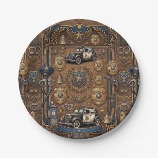 Police Officer Retirement or Birthday Party Paper Plate