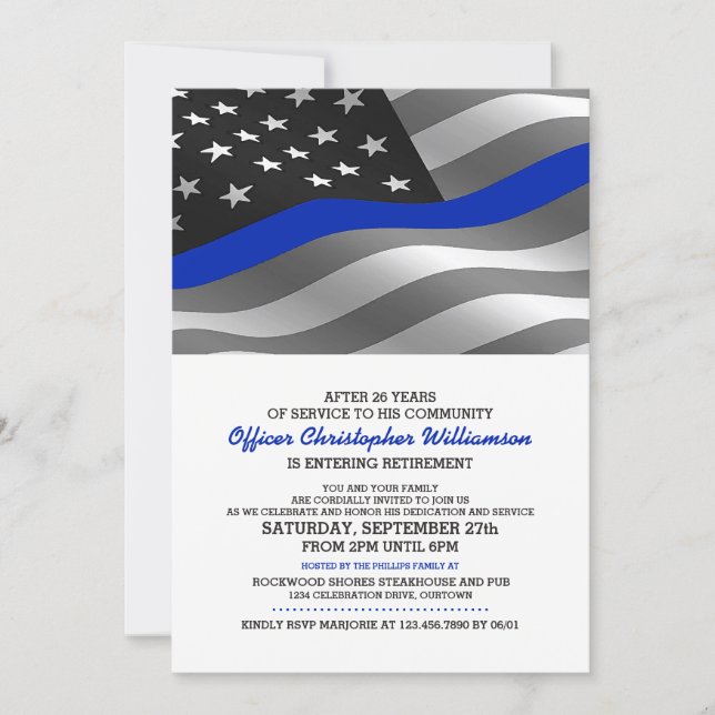 Police Officer Retirement Party Invitation (Front)