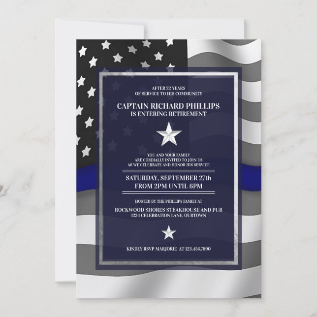 Police Officer Retirement Party Invitation (Front)