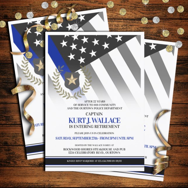 Police Officer Retirement Party Invitation (Creator Uploaded)