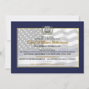 Police Officer Retirement Party Invitations