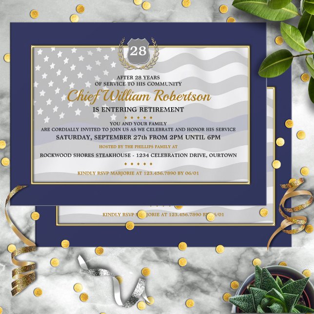 Police Officer Retirement Party Invitations (Creator Uploaded)