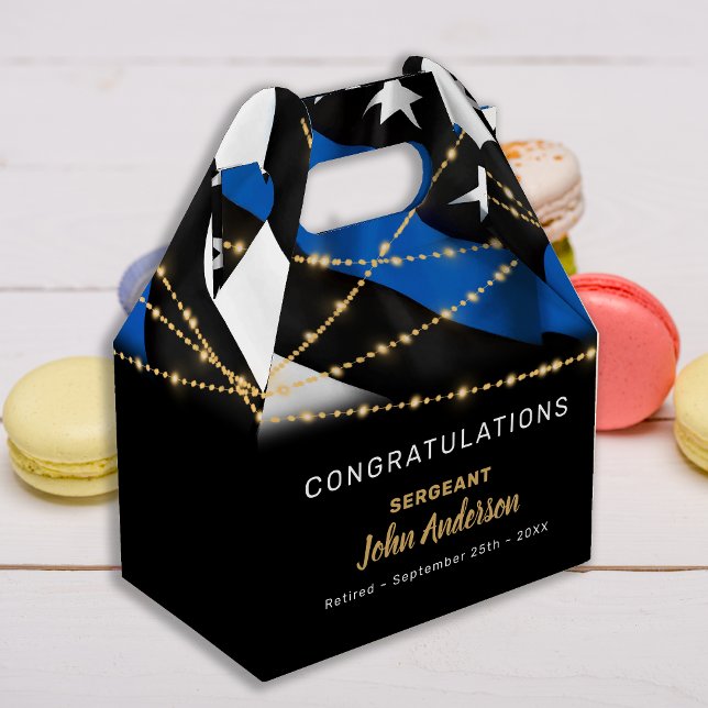 Police Officer Retirement Party Thin Blue Line Favour Box (Creator Uploaded)