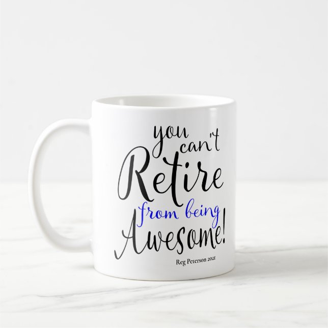 Police Officer Retirement Thin Blue Line Coffee Mug (Left)