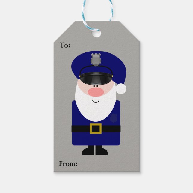 Police Officer Santa Gift Tags (Front)