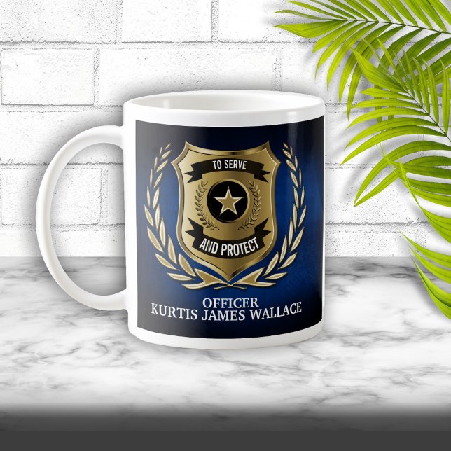 Police Officer Shield Personalised  Coffee Mug (Creator Uploaded)