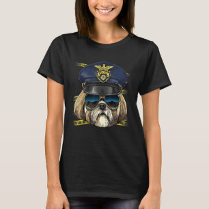 Police Officer Shih Tzu Cop Crime Scene K9 Puppy D T-Shirt
