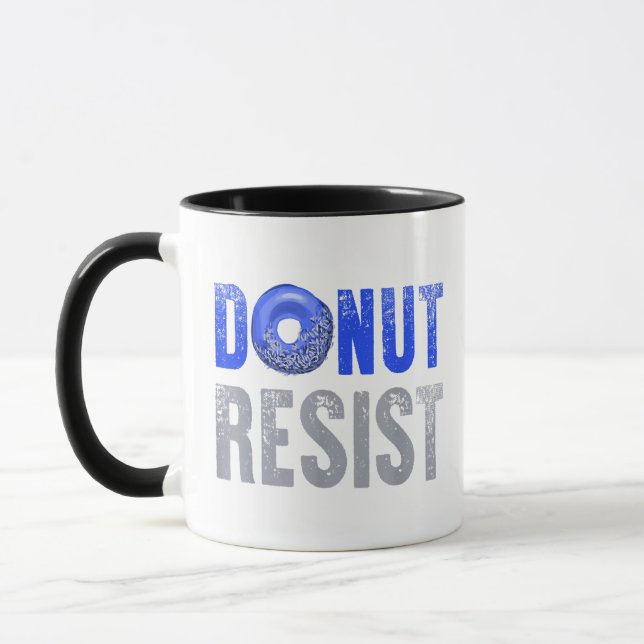 Police Officer Shirt Thin Blue Line Doughnut Resis Mug (Left)