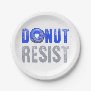 Police Officer Shirt Thin Blue Line Doughnut Resis Paper Plate