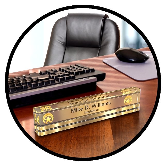 Police Officer Staff Custom Desk Name Plate (Creator Uploaded)