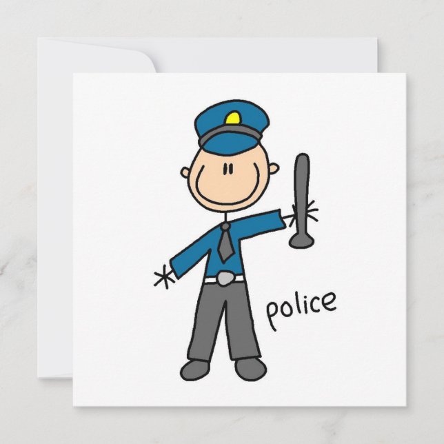 Police Officer Stick Figure (Front)