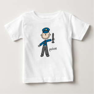 Police Officer Stick Figure Baby T-Shirt