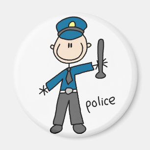 Police Officer Stick Figure Magnet