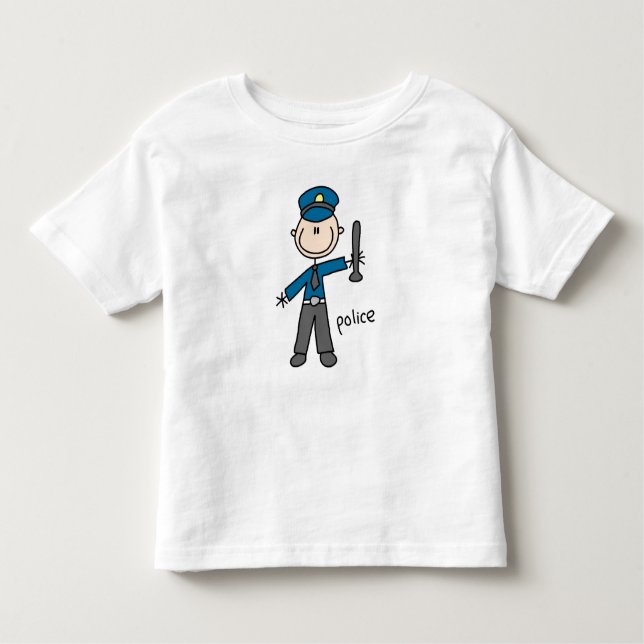 Police Officer Stick Figure Toddler T-Shirt (Front)
