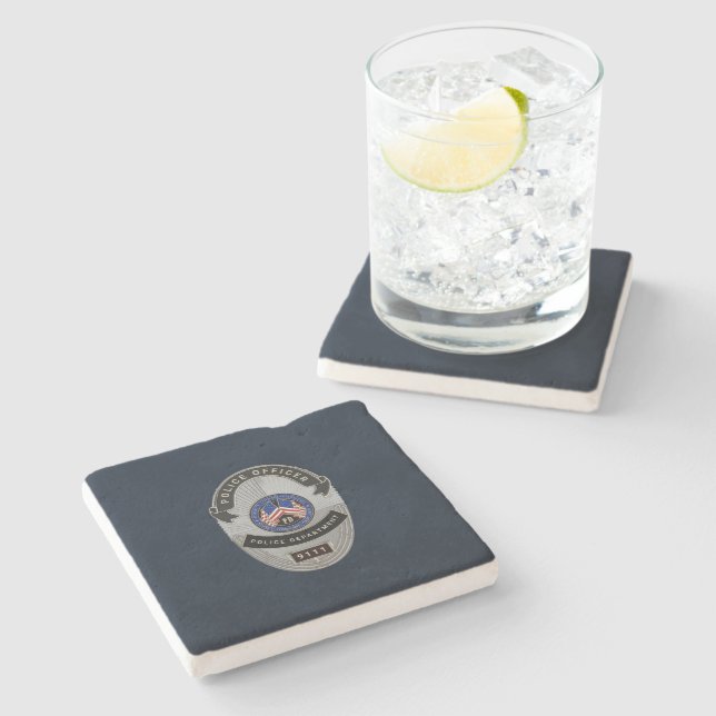 Police Officer Stone Coaster (Side)