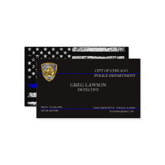 Police Officer Thin Blue Line Flag Law Enforcement Business Card