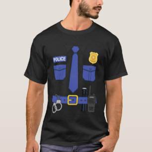 Police Officer Uniform Costume Halloween T-Shirt