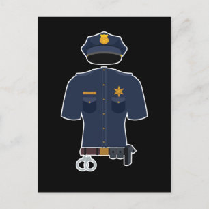 Police Officer Uniform Kids Carnival Postcard