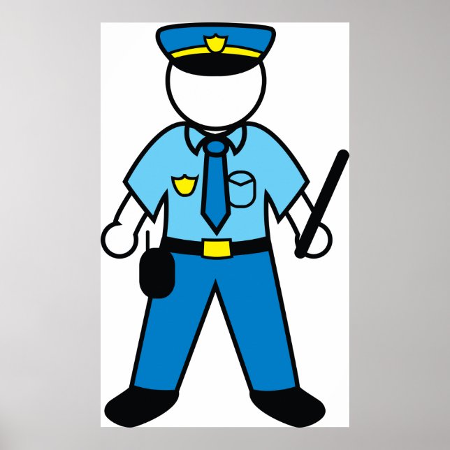 Police Officer With A Baton Poster (Front)