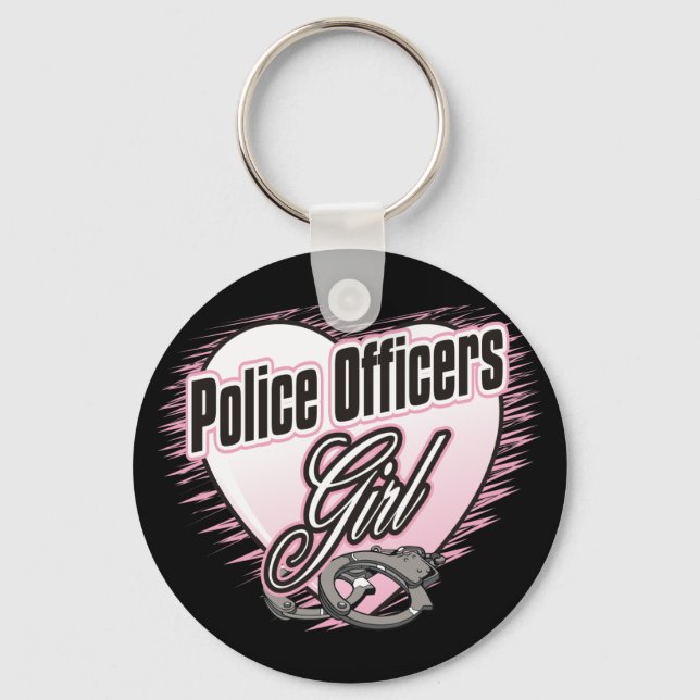 Police Officers Girl Key Ring (Front)