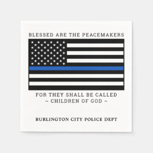 Police Party Personalised Thin Blue Line Napkin