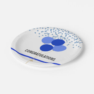 Police Party Themed Congratulations White Paper Plate
