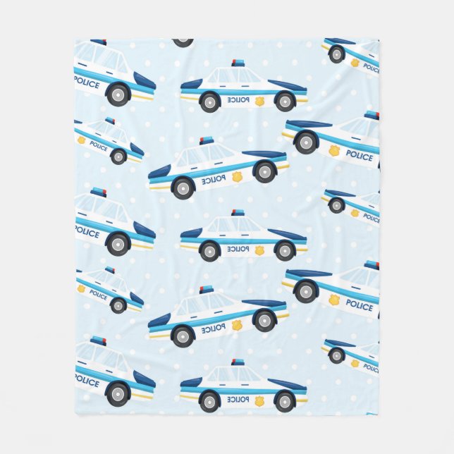 Police pattern fleece blanket (Front)