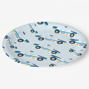 Police pattern paper plate