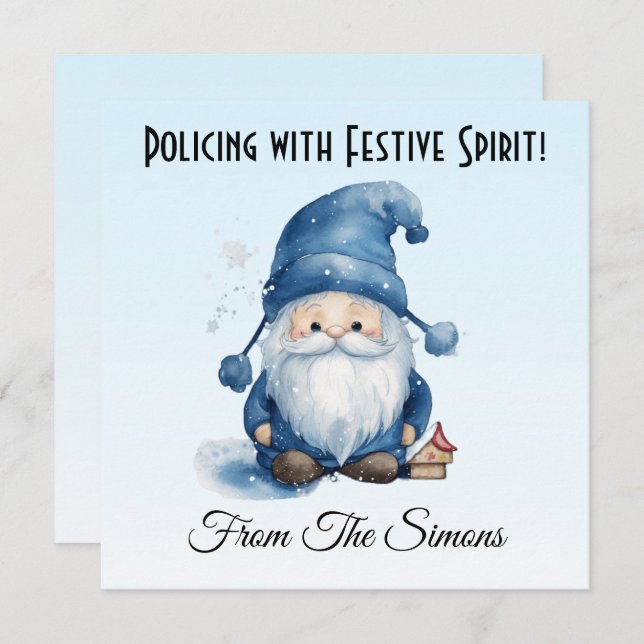 Police Personalised Christmas Card (Front/Back)