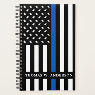Police Personalised Modern Thin Blue Line  Planner