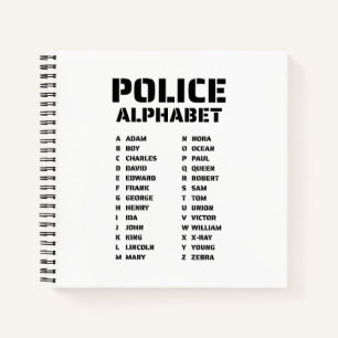 Police Phonetic Alphabet Notebook