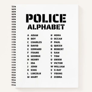 Police Phonetic Alphabet Spiral Notebook