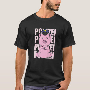 Police Pig with Police Cap T-Shirt