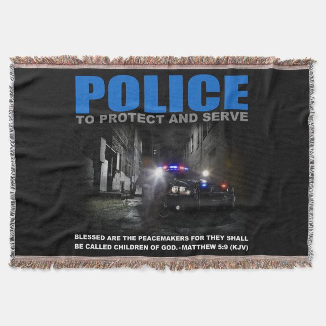Police Protect And Serve Throw Blanket (Front)