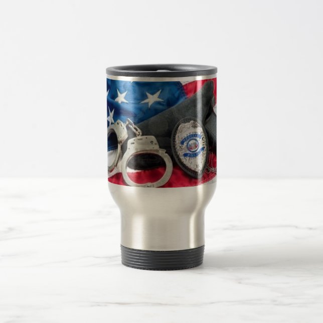 POLICE "PROTECT AND SERVE" TRAVEL MUG (Center)