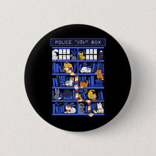 Police Public Cat Box Funny Kitten Cat Doctor Libr 6 Cm Round Badge