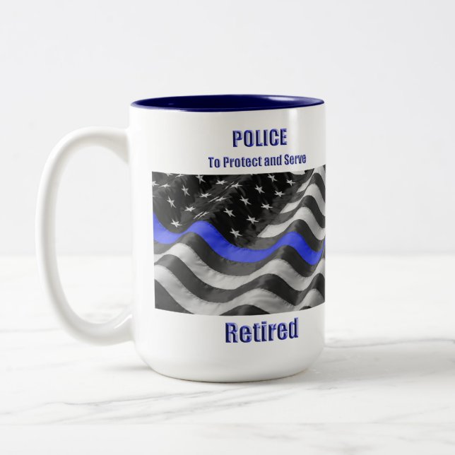 Police Retired Two-Tone Coffee Mug (Left)