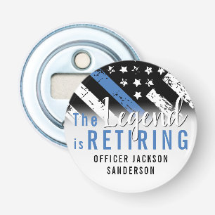 Police Retirement Blue Line Flag Law Enforcement Bottle Opener