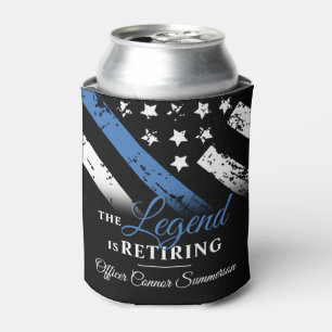 Police Retirement Blue Line Flag Law Enforcement Can Cooler