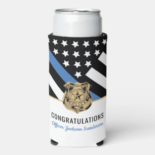 Police Retirement Blue Line Law Enforcement Seltzer Can Cooler