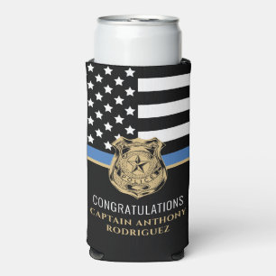 Police Retirement Blue Line Law Enforcement Seltzer Can Cooler