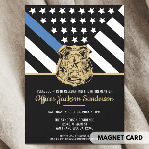 Police Retirement Flag Law Enforcement Officer Magnetic Invitation