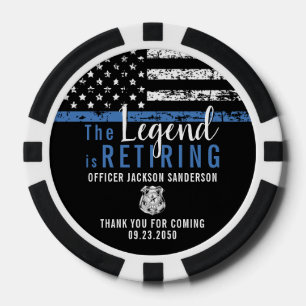 Police Retirement Law Enforcement Officer Flag Poker Chips
