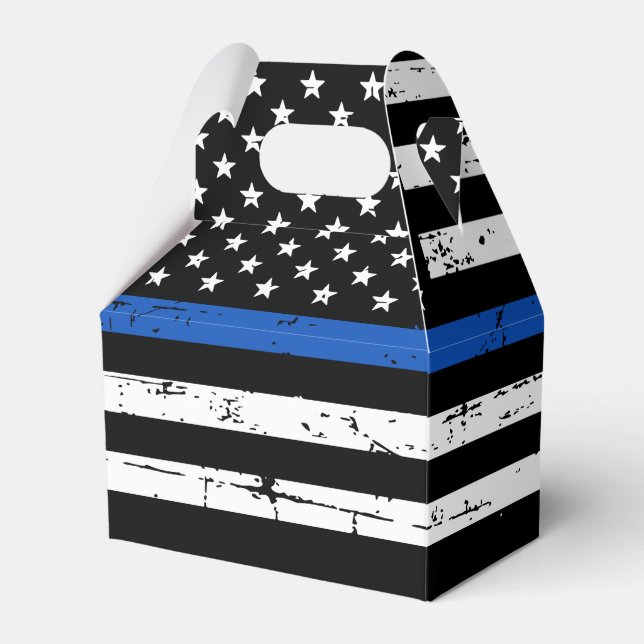 Police Retirement Law Enforcement Thin Blue Line Favour Box (Front Side)