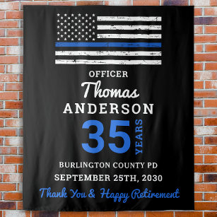 Police Retirement Law Enforcement Thin Blue Line Tapestry